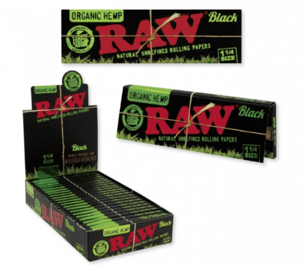 raw black organic hemp papers